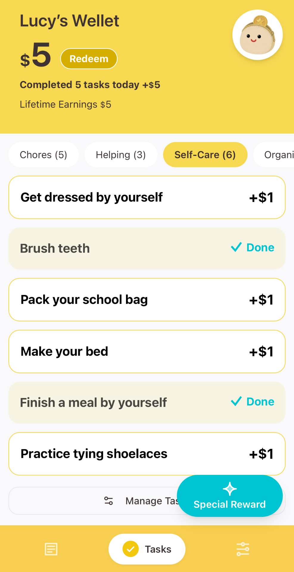 Tasks screenshot