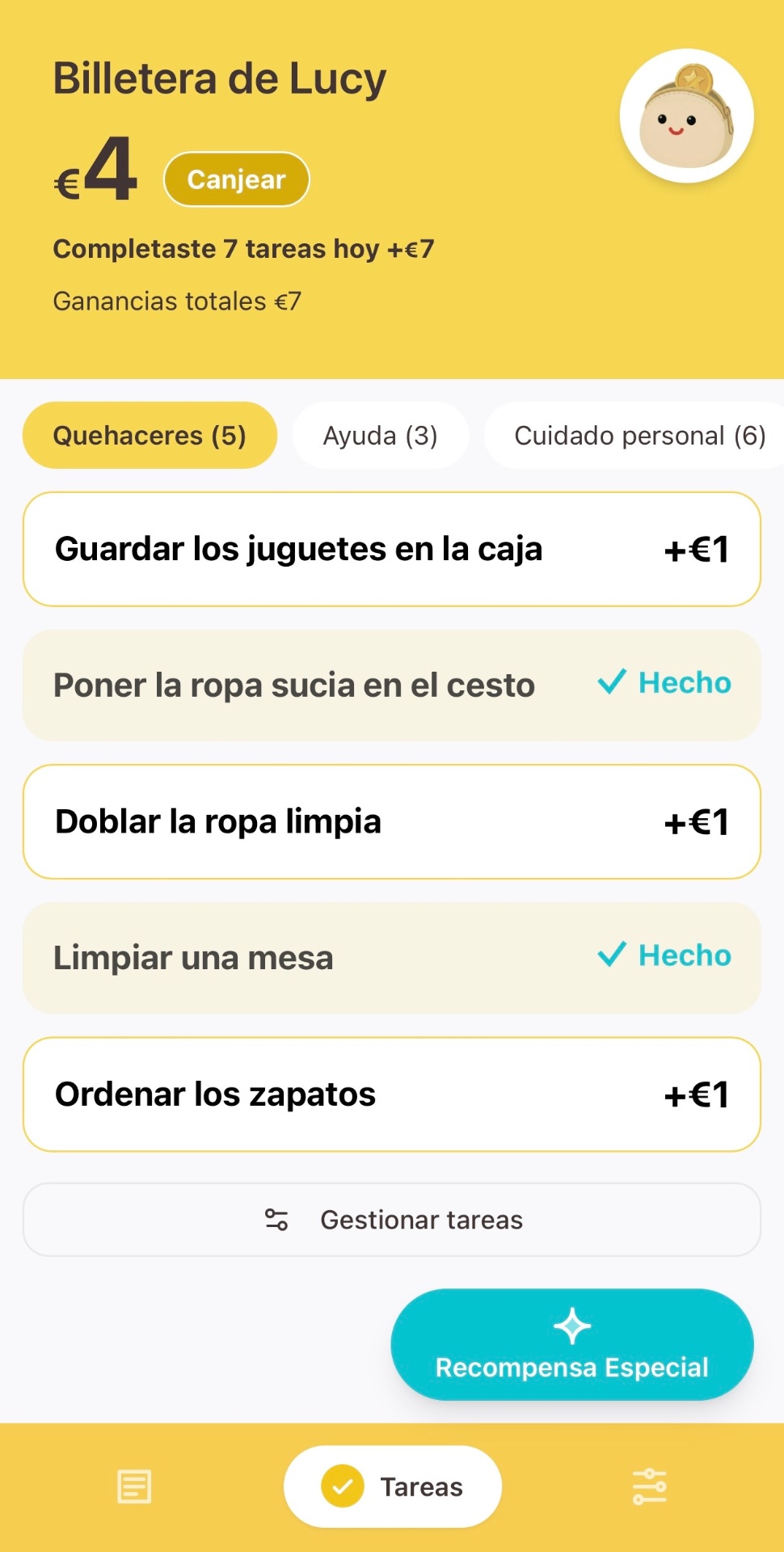 Captura de tareas